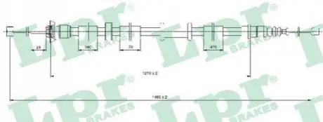 Трос ручного тормоза LPR C0520B