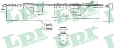Трос стоянкового гальма LPR C0527B
