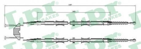 Трос ручного тормоза LPR C0549B