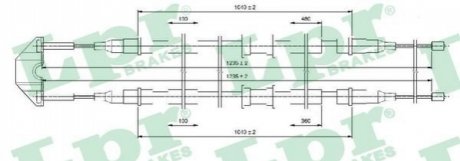 Трос ручного тормоза LPR C0550B