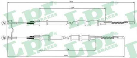 Трос ручного тормоза LPR C0559B