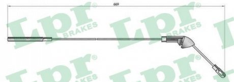 Трос ручного тормоза LPR C0579B