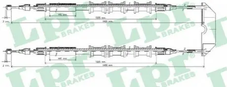 Фото Трос ручного тормоза LPR (C0583B) изображение 1