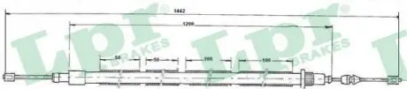 Трос ручного тормоза LPR C0607B