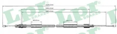 Трос ручника (задній) Peugeot 307/Citroen C4 02- (2115/1316mm) LPR C0621B Купити в Україні