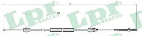 Трос ручного тормоза LPR C0638B