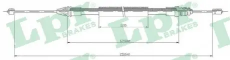 Трос стоянкового гальма LPR C0710B