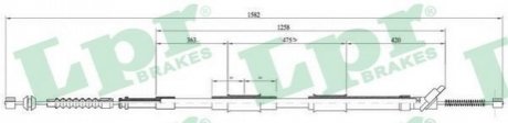 Трос ручного тормоза LPR C0874B