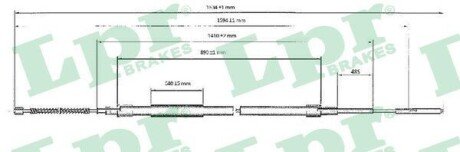 Трос ручного тормоза LPR C0955B