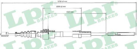 Трос ручного тормоза LPR C0956B