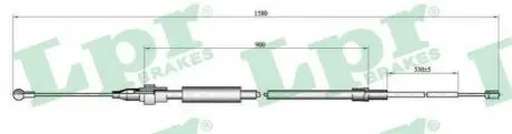Трос ручника (задній) VW Touran 03-10 (1563/898mm) знято з постачання LPR C0967B