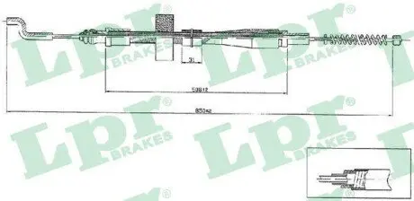 Трос стоянкового гальма LPR C0971B