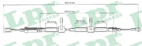 Трос стоянкового гальма LPR C0985B Купити в Україні