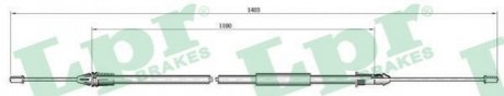 Трос ручного тормоза LPR C1002B