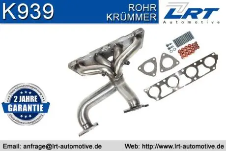 Випускний колектор AUDI A3 SEAT ALTEA, LEON, TOLEDO III SKODA OCTAVIA II VW EOS, GOLF PLUS V, GOLF V, JETTA III, PASSAT B6, TOURAN 2.0 05.03-11.10 LRT K939 Купити в Україні