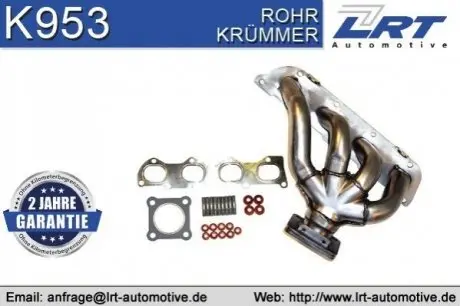 Випускний колектор AUDI A2 SEAT CORDOBA, IBIZA III SKODA FABIA I, OCTAVIA II VW BORA, BORA I, CADDY III, GOLF IV, GOLF PLUS V, GOLF V, POLO IV 1.4/1.6 10.99-04.12 LRT K953