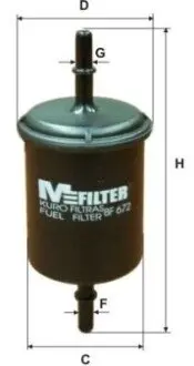 Фільтр паливний M-FILTER BF 672 Купити в Україні