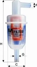 Фільтр паливний DIESEL (гусачок) M-FILTER DF11 Купити в Україні