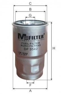 Фильтр топливный - (R2L113ZA5B9A, R2L113ZA5A9A, R2L113ZA5A) M-FILTER DF3542 (фото 1)