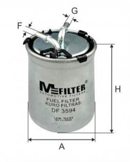 Фильтр топливный Fabia/Roomster/Polo 1.2 TDI 09- M-FILTER DF 3594 (фото 1)