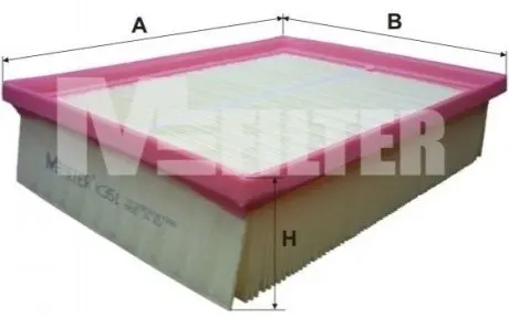 Фото Фільтр повітряний Opel Vectra B 2.0DI/2.2DTI/2.2i 96-03 M-FILTER (K 351) зображення 1