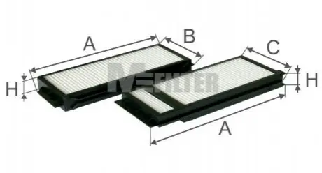 Фільтр салону Mazda 3/5 03-(к-кт 2 шт.) M-FILTER K90092 Купити в Україні