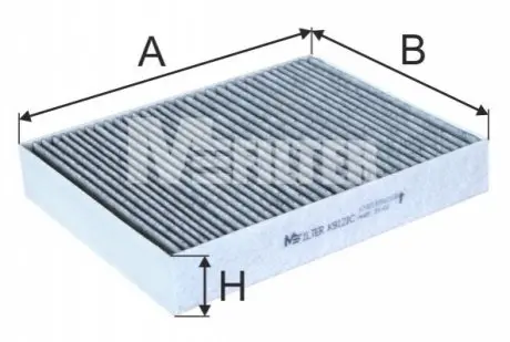 Фільтр салону BMW 3 (F30/F80) 1.6-4.0D 11- (вугільний) M-FILTER K9121C Купити в Україні