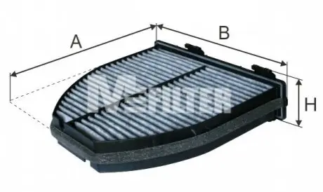 Фільтр салону MB GLK-class (X204) 08- (вугільний) M-FILTER K9139C Купити в Україні