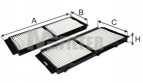 Фільтр салону Mazda 3 1.6-2.2 08-14 (к-кт 2 шт) M-FILTER K91582