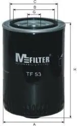 Фільтр масляний VW Caddy I-II/T3/LT 28-35 1.9TD/2.4i 81-05 M-FILTER TF 53 Купити в Україні