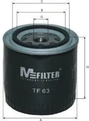 Фільтр масляний Uaz Patriot 2.7i 04-/Ford Transit 1.5-2.9i 55-00 h=97mm = 0 451 103 029 M-FILTER TF 63 Купити в Україні