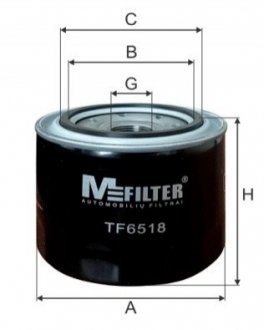 Фільтр масляний - TF 6518 (90915300038T, 9091530003) M-FILTER TF6518 (фото 1)