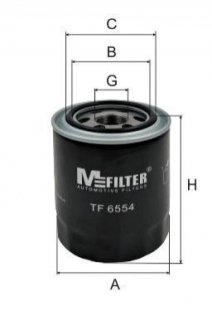 Фильтр масляный Hyundai H-1/Sorento 2.5 CRDi 01- - TF 6554 M-FILTER TF6554 (фото 1)