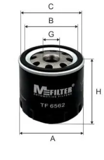 Фильтр масляный MB Citan/Logan/Dokker/Clio/Megane 1.5dCi 12- M-FILTER TF 6562 Купить в Украине