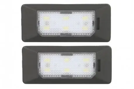Підсвітка номерного знаку LED, комплект колір світла: білий, 12В,, з дозволом для використання на дорогах загального користування AUDI A1, A4 ALLROAD B8, A4 B6, A4 B7, A4 B8, A5 04.02-10.18 M TECH CLP011