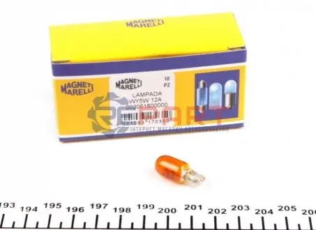 Фото Автолампа WY5W W2,1x9,5d 5 W оранжевая MAGNETI MARELLI (002051800000) изображение 1