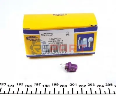 Фото Автолампа PBX5 12V 0.4W BX8.5d (PBX5 0,4W 12) MAGNETI MARELLI (002052900000) зображення 1
