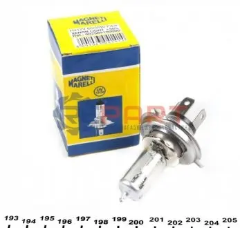 Фото Автолампа H4 12V 60/55W P43t +50% Light (H4 12V 50L) MAGNETI MARELLI (002585100000) зображення 1