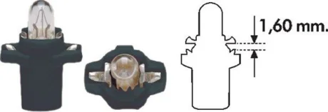 Автолампа PB3 12V 1.2W BAX10D/B8.3d Standard (в щиток приладів/черна) (PB3 1,2W 12V) Magneti Marelli 003733100000