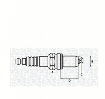 Свічка запалювання CT7DKMR FIAT DOBLO 1.4 05-, PUNTO 1.2-1.4 05- MAGNETI MARELLI 062000768304 (фото 1)