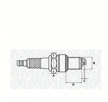 Свічка запалювання VW T4/T3/Passat/LT (28-35)/Golf II/III/Caddy 0.9-2.5 65 Magneti Marelli 062000771304