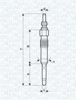 Свічка розжарювання VW T5 1.9/2.5TDI 03 Magneti Marelli 062900006304 Купити в Україні