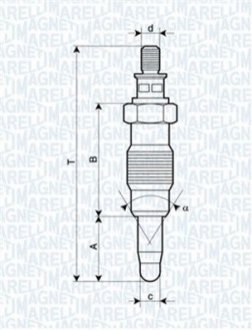 Свеча накаливания MAGNETI MARELLI 062900008304 (фото 1)