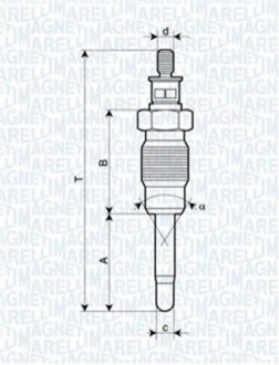 Свеча накаливания MAGNETI MARELLI 062900016304 (фото 1)