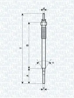 Свічка розжарювання Toyota Corolla/Avensis/Hilux 2.0-2.5D 99- замінено на 0 250 403 054 Magneti Marelli 062900036304