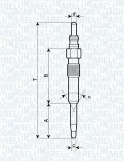 Свеча накаливания Magneti Marelli 062900038304