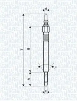 Свічка розжарювання Chrysler Voyager/Jeep Cherokee 2.5-2.8 CRD 00-08 Magneti Marelli 062900057304