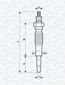 Свеча накаливания MAGNETI MARELLI 062900077304 (фото 1)