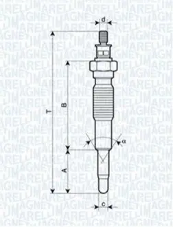 Свічка розжарювання Magneti Marelli 062900077304