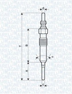 Свіча розжарювання - (1855080KA0000, 8200794920, 8660001632) MAGNETI MARELLI 062900087304